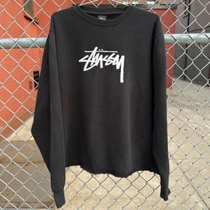 STUSSY XXL BLACK CREWNECK SWEATSHIRT FLEECE
